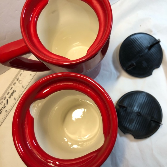 Caso Vero Ceramic Travel Mugs With Lids Holiday Reindeer Christmas 6” Tall - Picture 7 of 8